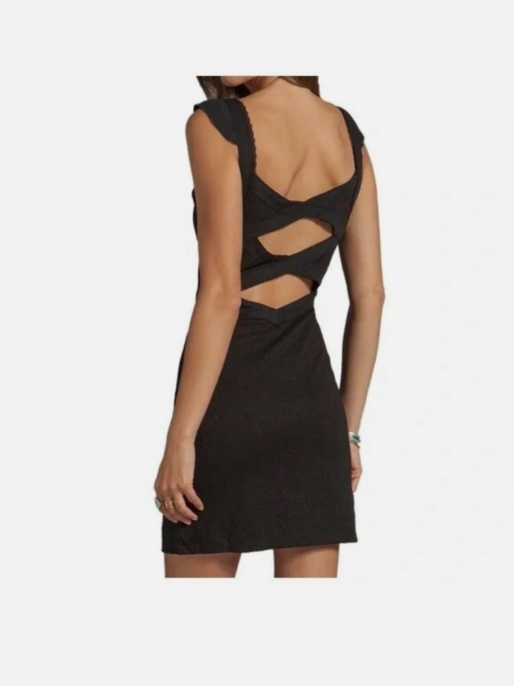 The Free People Cross My Heart Dress With Lace & Sexy Back Cutouts